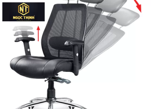 Ghế lưới lãnh đạo cao cấp, chân thép mạ, tay ghế bằng nhựa GL309